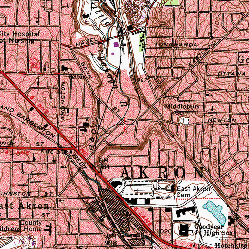 Topographic Map of Mercy Temple Church, OH