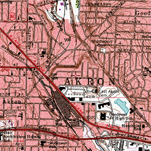 Topographic Map of Fulton Street Community Church, OH