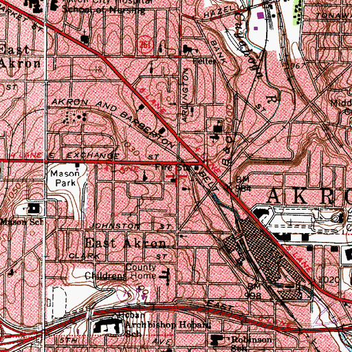Topographic Map of Middlebury Chapel, OH