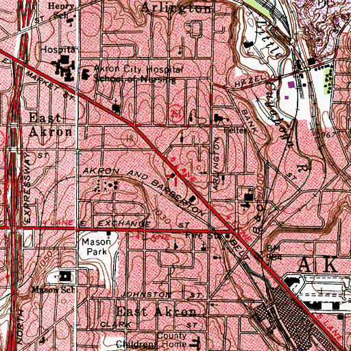 Topographic Map of Church of the Master, OH