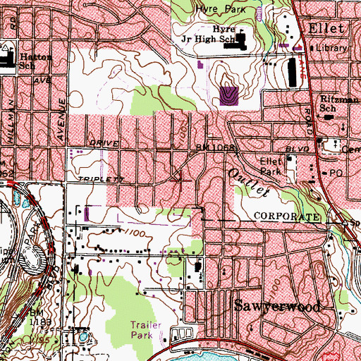 Topographic Map of Good Shepherd Lutheran Church, OH