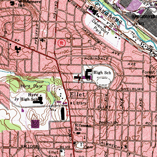 Topographic Map of Saint Matthews Roman Catholic Church, OH