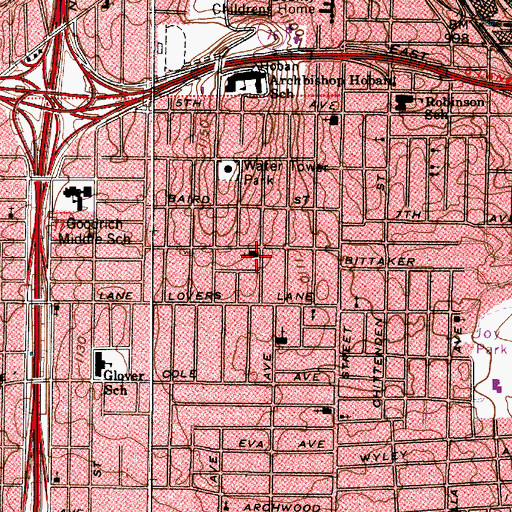Topographic Map of Macedonia Baptist Church, OH