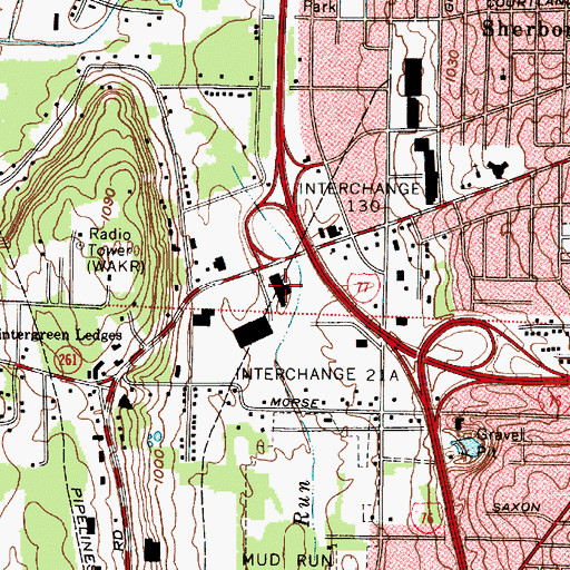 Topographic Map of Stadler Plaza Shopping Center, OH