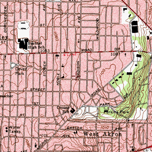 Topographic Map of Prince of Peace Christian Academy, OH