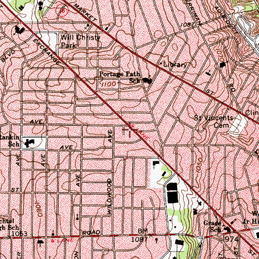 Topographic Map of Church of the Living Word, OH