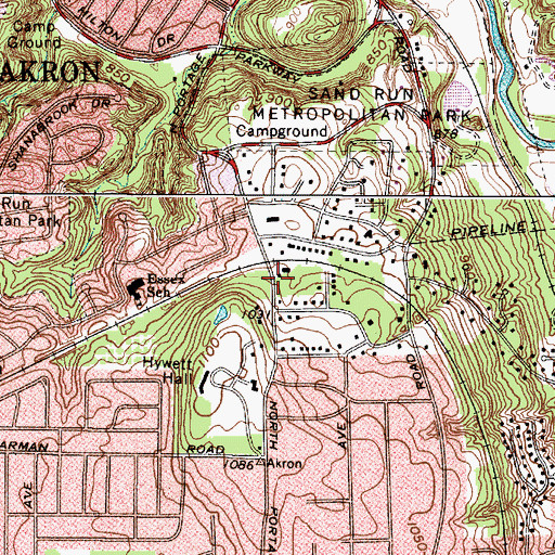 Topographic Map of Kingdom Hall Jehovahs Witnesses, OH