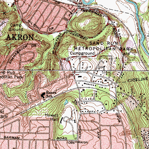 Topographic Map of Grace Evangelical Lutheran Church, OH