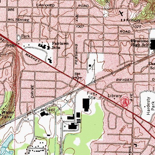 Topographic Map of Tri County Church, OH