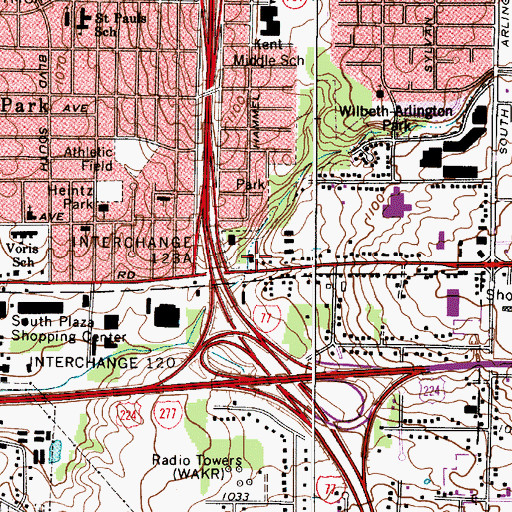 Topographic Map of First Seventh Day Adventist Church, OH