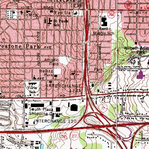Topographic Map of Highview Avenue Baptist Church, OH