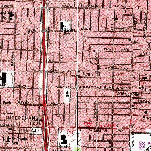 Topographic Map of Cascade Community Church, OH