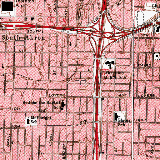 Topographic Map of Mount Sinai United Holy Church of America, OH