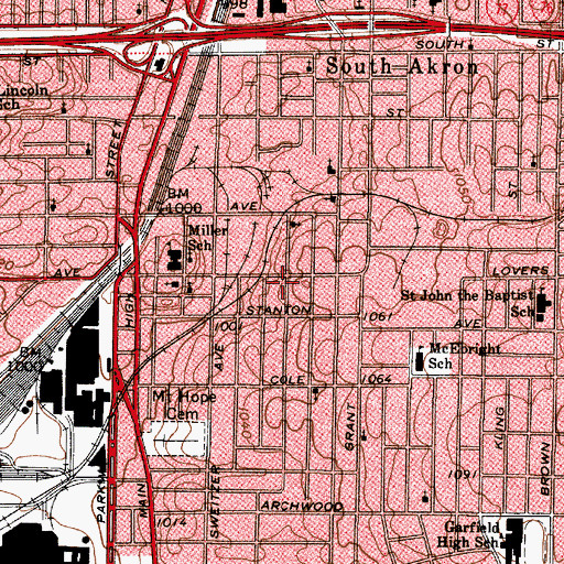 Topographic Map of Miracle Revival Fellowship, OH