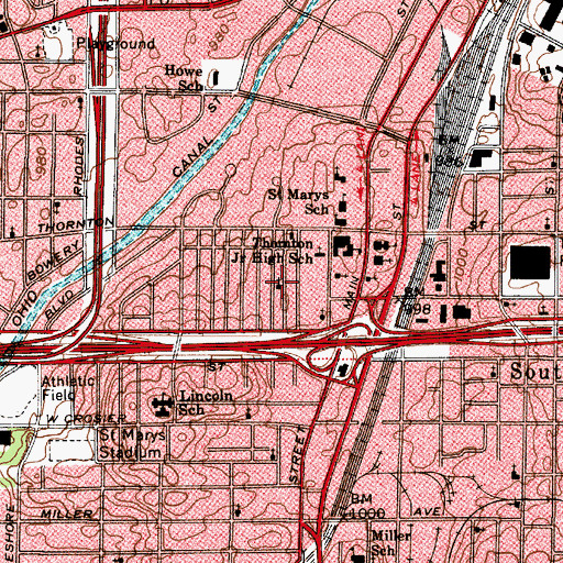 Topographic Map of Yale Street Church of God, OH