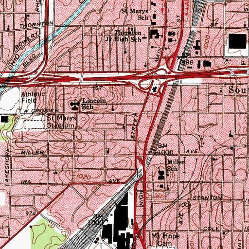 Topographic Map of Christian Temple Christian Methodist Episcopal Church, OH