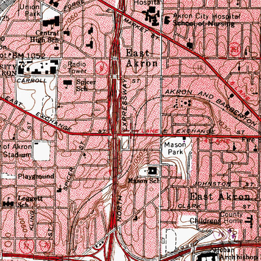 Topographic Map of Saint George Antiochian Orthodox Church, OH