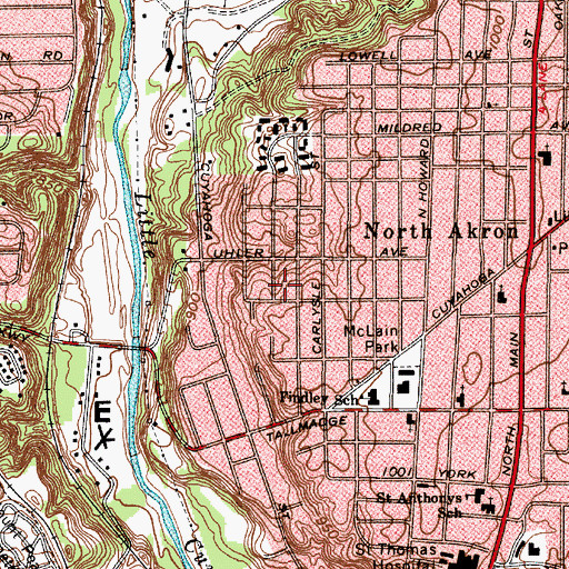 Topographic Map of Mount Lebanon Baptist Church, OH