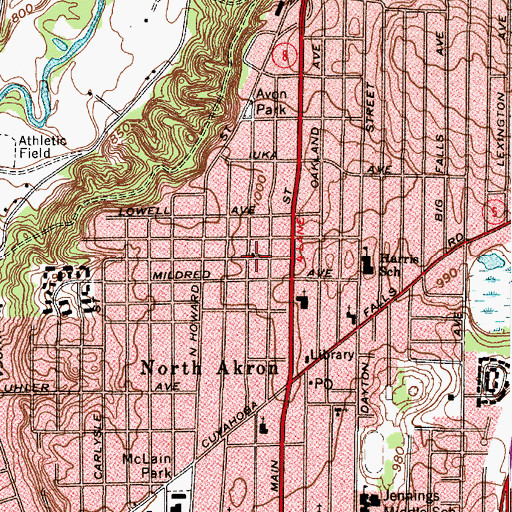 Topographic Map of North Hill Community Baptist Church, OH
