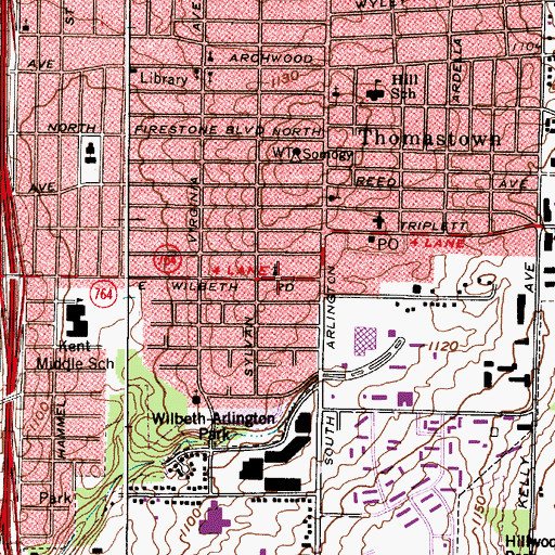 Topographic Map of Timothy Baptist Church, OH