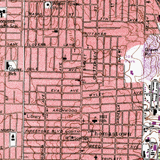 Topographic Map of South Arlington United Methodist Church, OH