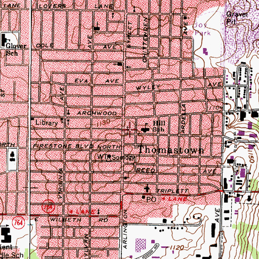 Topographic Map of Arlington Baptist Chapel, OH