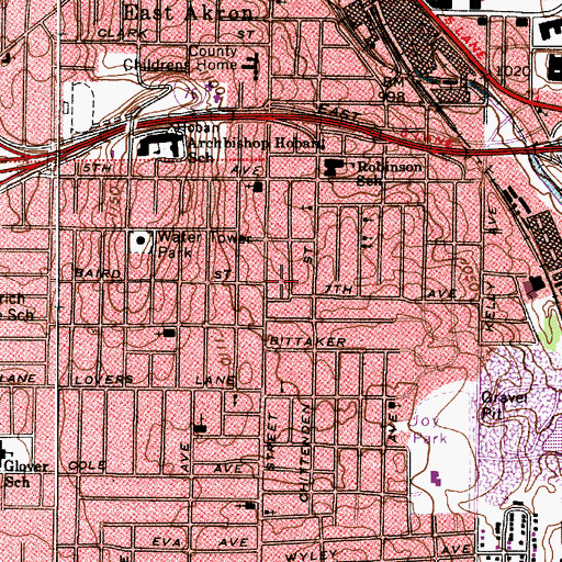 Topographic Map of Arlington Christian Academy, OH