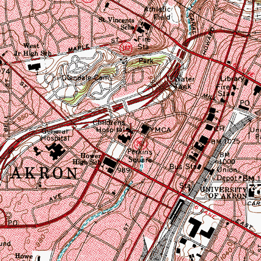 Topographic Map of Grace United Church of Christ, OH