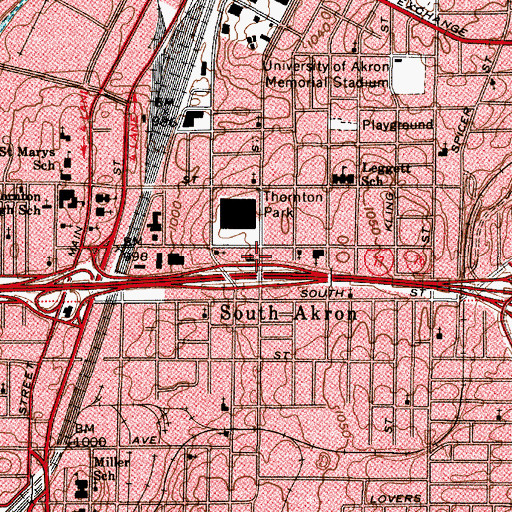 Topographic Map of Sacred Heart of Jesus Catholic Church, OH