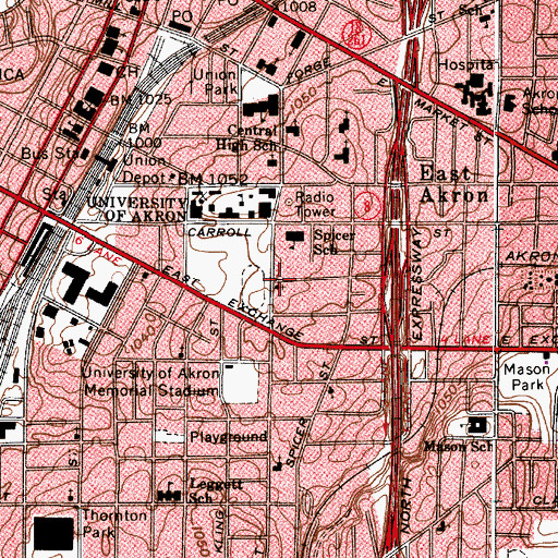 Topographic Map of Stone Deliverance Evangelical Temple, OH