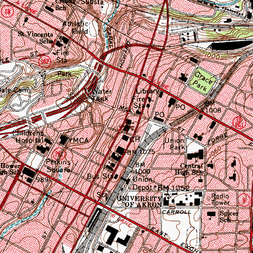 Topographic Map of Zion Christian School (historical), OH