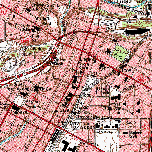 Topographic Map of Zion Lutheran Church, OH
