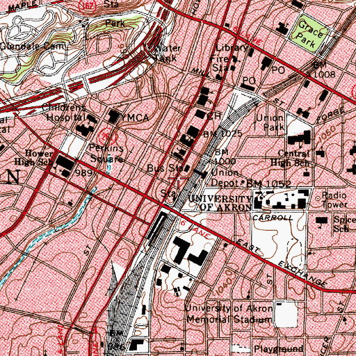 Topographic Map of Old Stone School, OH