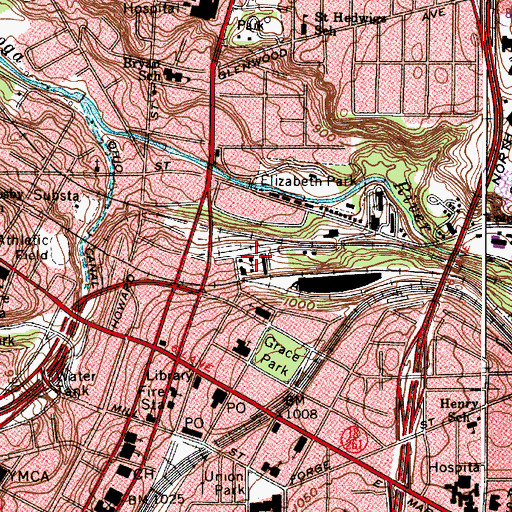 Topographic Map of Furnace Street Mission Ministries, OH