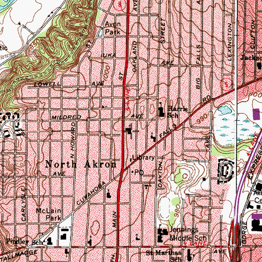 Topographic Map of Trinity United Church of Christ, OH