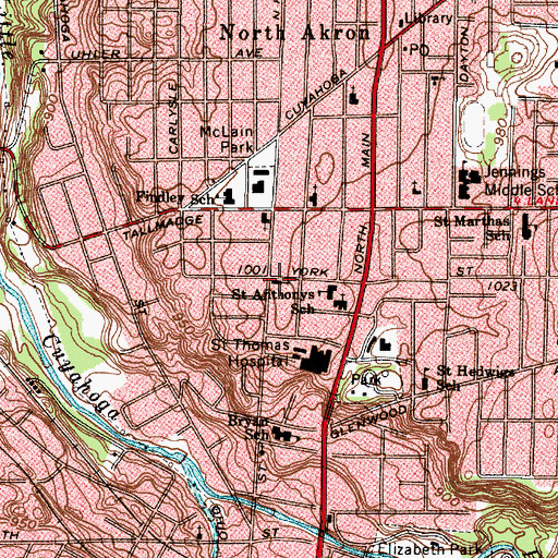 Topographic Map of Shelton Temple Church of God in Christ, OH