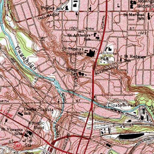 Topographic Map of Bethel Temple Original Glorious Church, OH