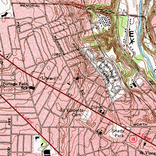 Topographic Map of Temple Israel, OH