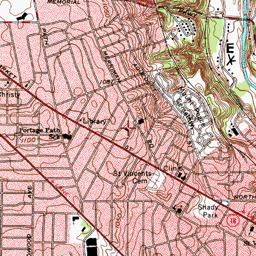 Topographic Map of First Church of Christ Scientist, OH