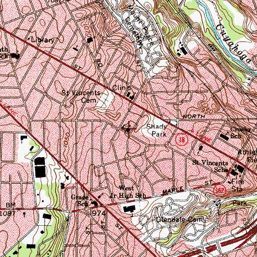 Topographic Map of Church of Our Savior, OH