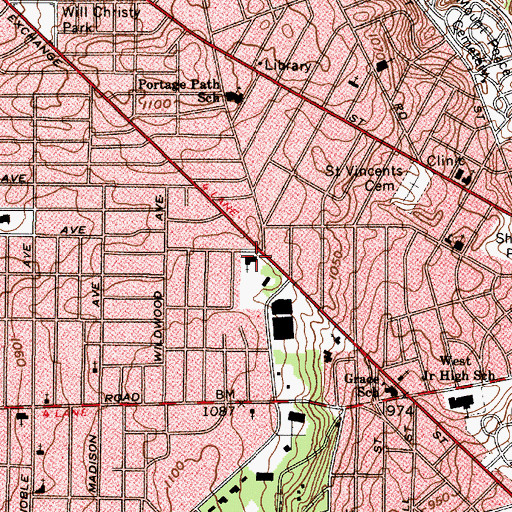 Topographic Map of First United Church of Christ, OH