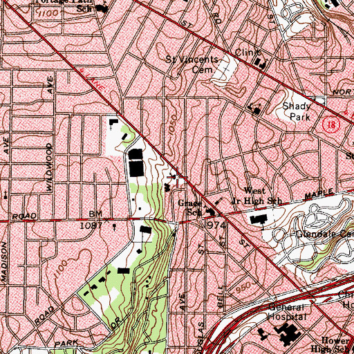 Topographic Map of Saint Joseph Melkite Greek Catholic Church, OH