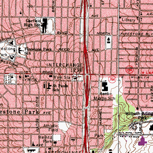 Topographic Map of Saint John Lutheran Church, OH