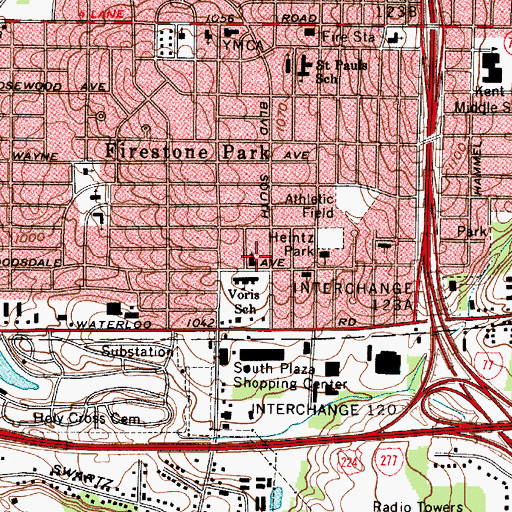 Topographic Map of First Evangelical Congregational Church, OH