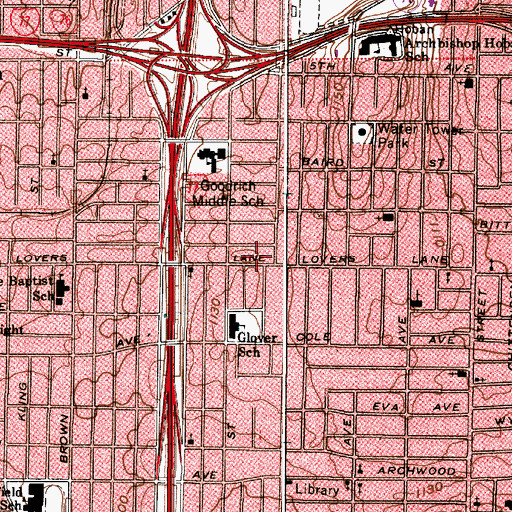 Topographic Map of Evangelistic Bible Center, OH