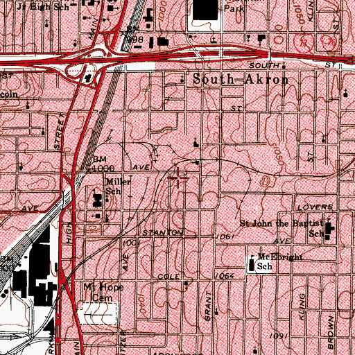 Topographic Map of True Apostolic Church of Jesus Christ, OH