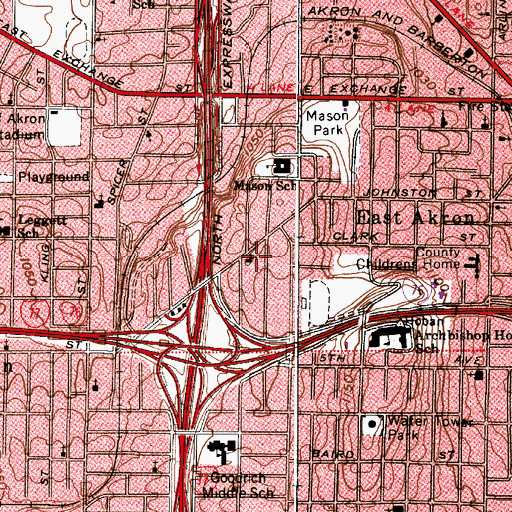 Topographic Map of Willard United Church of Christ, OH