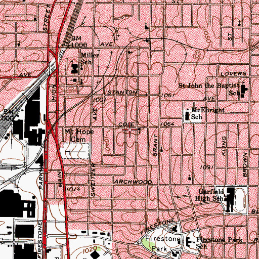 Topographic Map of Church of God Militant Pillar and Ground of Truth, OH