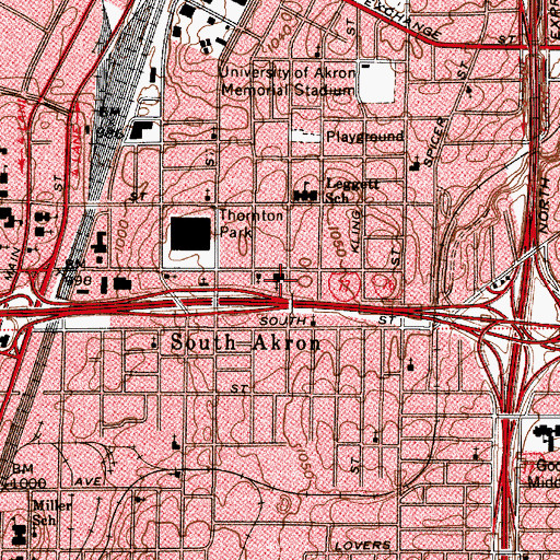 Topographic Map of Concordia Evangelical Lutheran Church, OH