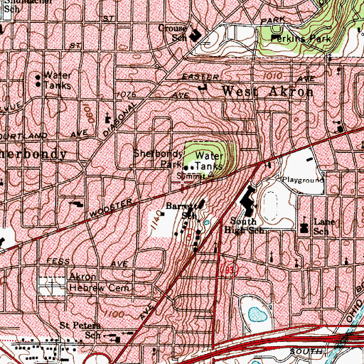 Topographic Map of Greater Peace Baptist Church, OH